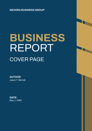 Free Business Report Cover Page Template to Edit Online