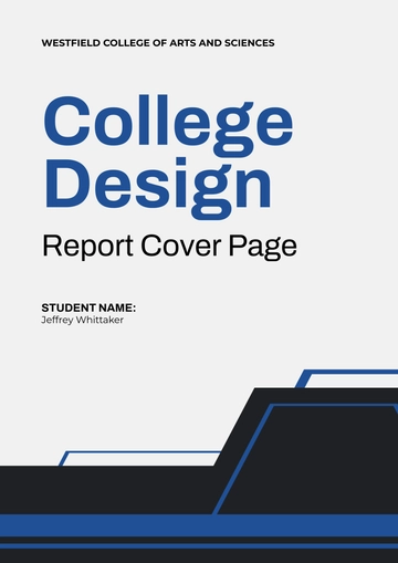 Free College Design Report Cover Page Template to Edit Online