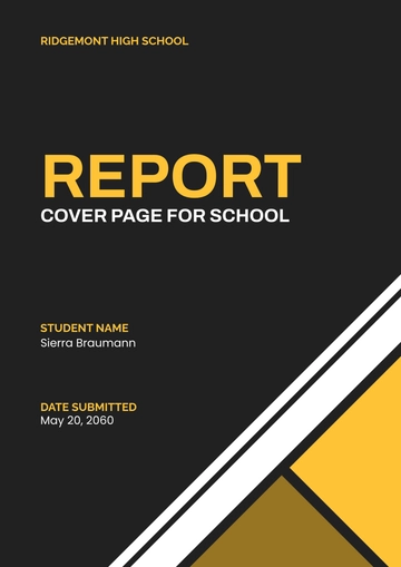 Free Report Cover Page Template for School to Edit Online