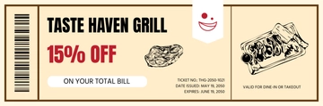 Free Discounted Food Ticket Template to Edit Online