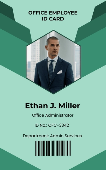 Free Office Employee ID Card Template to Edit Online