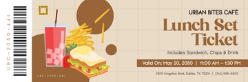 Free Food Lunch Ticket Template to Edit Online