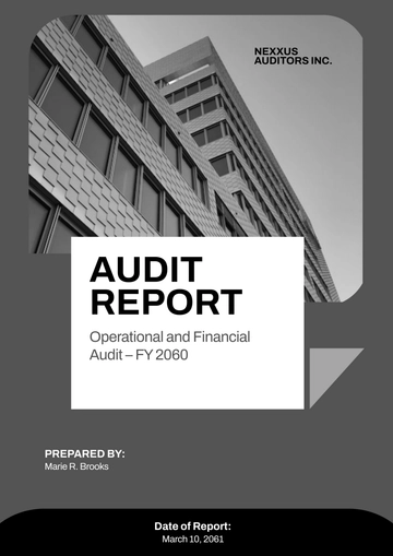 Free Audit Report Cover Page Template to Edit Online