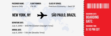 Free Modern New York Airline Ticket Template to Edit Online