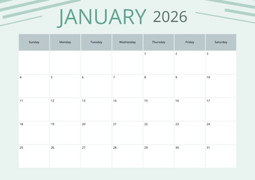 Free Professional January 2026 Lined Calendar Template to Edit Online