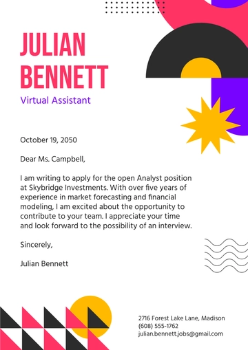 Free Personal Job Application Letterhead Template to Edit Online