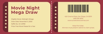 Free Creative Cinema Raffle Ticket Template to Edit Online