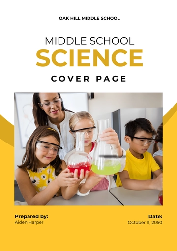 Free Middle School Science Cover Page Template to Edit Online
