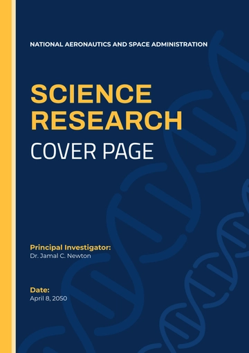 Free Science Research Cover Page Template to Edit Online