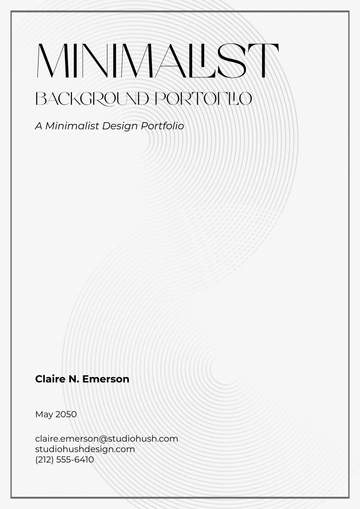 Free Minimalist Background Portfolio Cover Page Template to Edit Online
