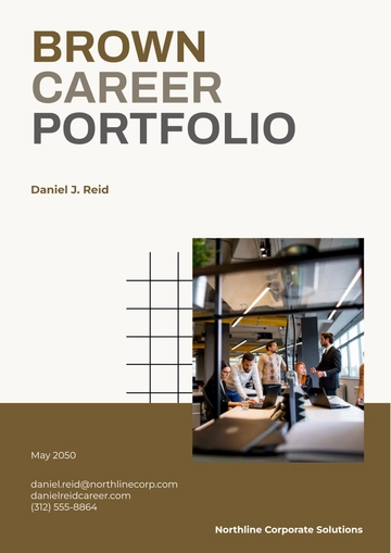Free Brown Career Portfolio Cover Page Template to Edit Online