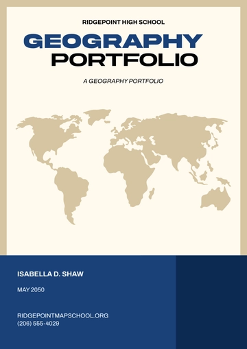 Free Geography Portfolio Cover Page Template to Edit Online
