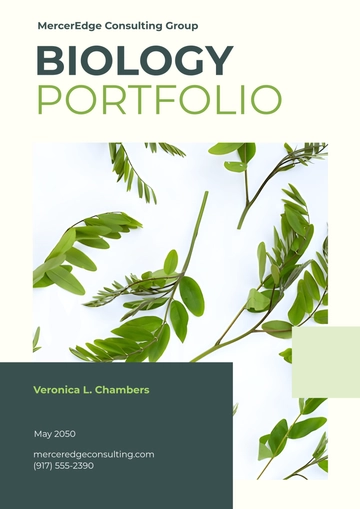 Free Green Biology Portfolio Cover Page Template to Edit Online