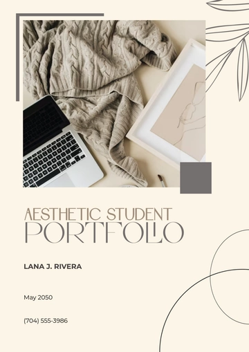 Free Aesthetic Student Portfolio Cover Page Template to Edit Online