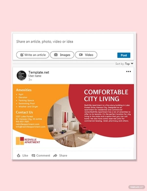 Apartment Rental Linkedin Post Template
