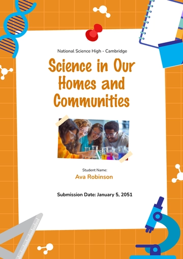 Free Science Holiday Homework  Cover Page Template to Edit Online