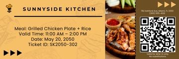 Free Food Meal Ticket Template to Edit Online