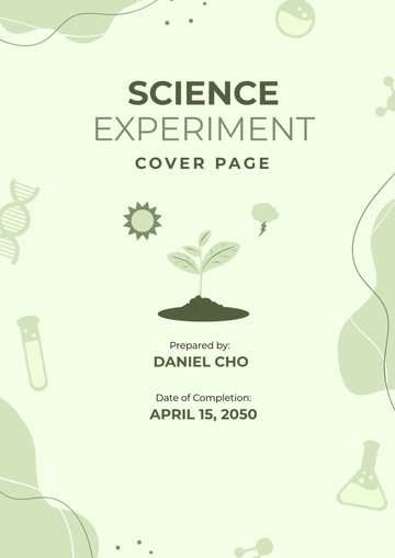 Free Aesthetic Science Experiment Cover Page Template to Edit Online