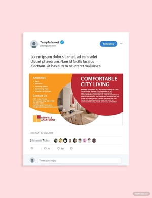 Apartment Rental Twitter Post Template