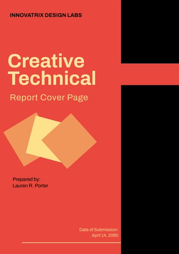 Free Creative Technical Report Cover Page Template to Edit Online