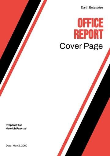 Free Office Report Cover Page Template to Edit Online