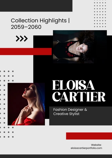 Free Professional Fashion Portfolio Cover Page Template to Edit Online