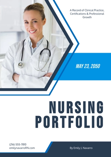 Free Nursing Portfolio Cover Page Template to Edit Online