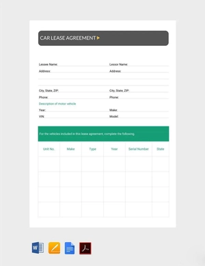 Car Lease Agreement Car Lease Agreement