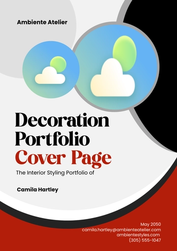 Free Decoration Portfolio Cover Page Template to Edit Online