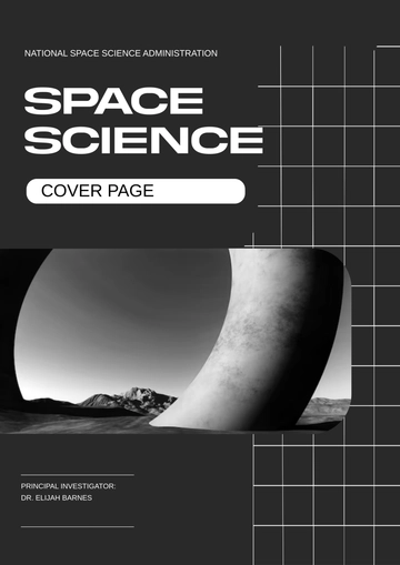 Free Black Space Science Cover Page Template to Edit Online