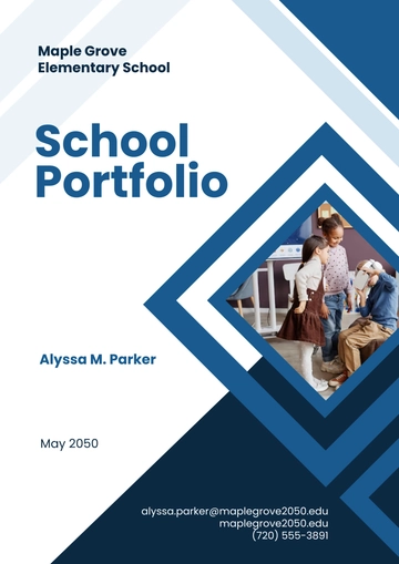 Free Elementary Portfolio Cover Page Template to Edit Online