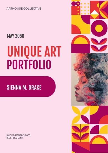 Free Unique Art Portfolio Cover Page Template to Edit Online