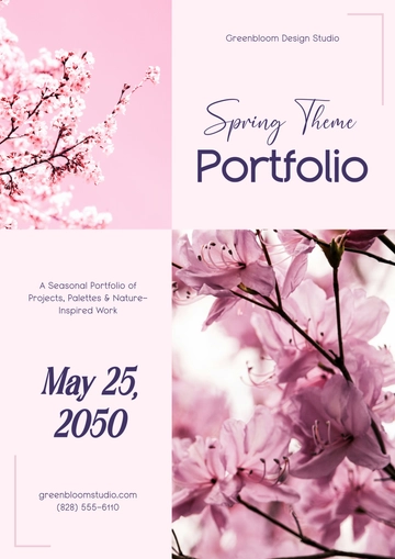 Free Spring Theme Portfolio Cover Page Template to Edit Online