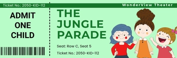 Free Cinema Ticket for Kids Template to Edit Online