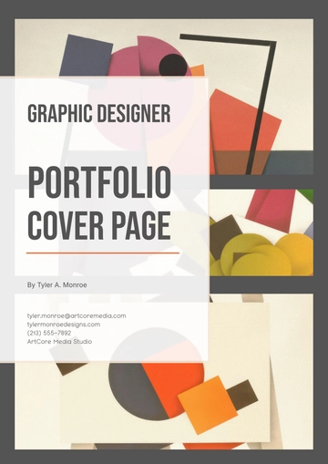 Free Graphic Designer Portfolio Cover Page Template to Edit Online