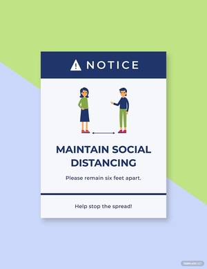 Maintain Social Distancing Sign Template