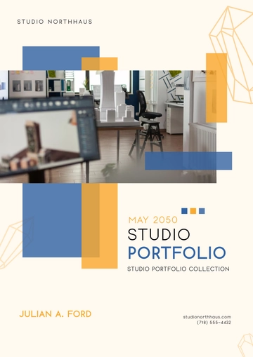 Free Studio Portfolio Cover Page Template to Edit Online