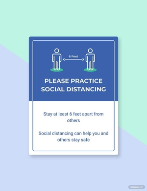 keep 6 Feet Apart Social Distancing Sign Template