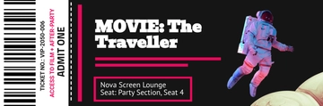 Free Modern Cinema Party Ticket Template to Edit Online