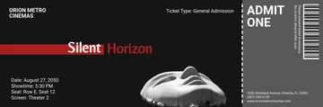 Free Cinema Entrance Ticket Template to Edit Online
