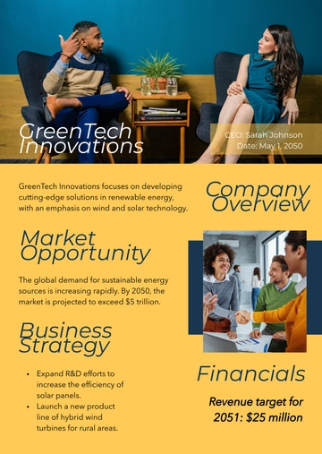 Free Modern One Page Executive Summary Template to Edit Online
