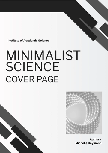 Free Minimalist Science Cover Page Template to Edit Online