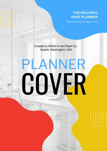 Free Colorful Planner Front Cover Page Template to Edit Online