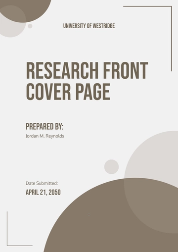 Free Research Front Cover Page Template to Edit Online