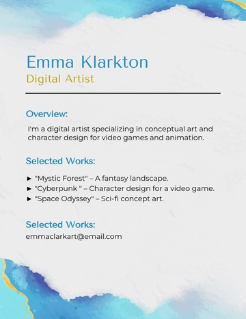 Free Aesthetic Blue One Page Portfolio Template to Edit Online