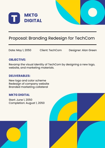 Free One Page Graphic Design Proposal Format Template to Edit Online