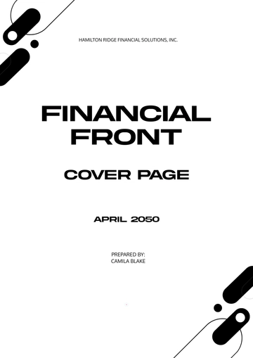 Free Financial Front Cover Page Template to Edit Online