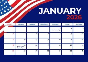 Free January 2026 USA Calendar Template to Edit Online