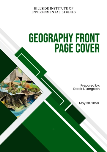 Free Geography Front Page Cover Page Template to Edit Online