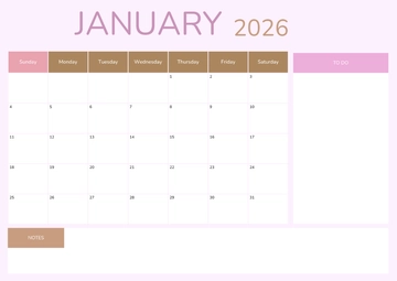 Free January 2026 Scheduling Calendar Template to Edit Online